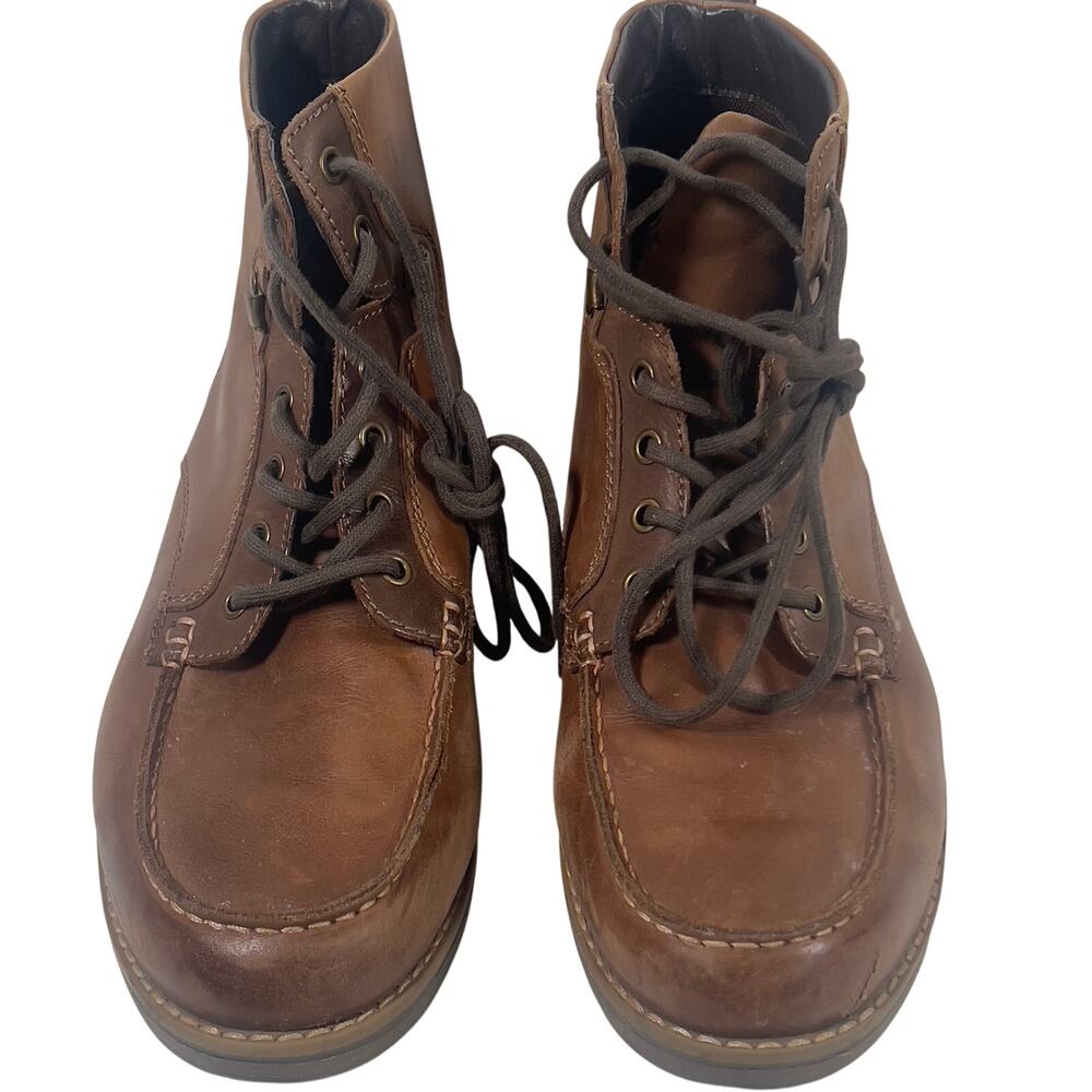 GBX Layne Men's Brown Lace Up Moc Toe Leather Ankle Chukka Boots Size 10 1/2 Med